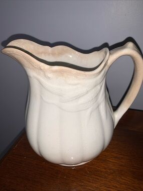 Neutral Ironstone Pitcher/ Vase - Cream